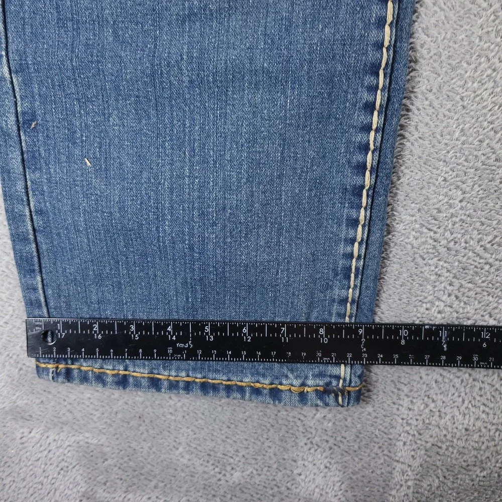 True Religion Jeans 38x32 Ricky Super T Relaxed Straight Azul Sail Away Bleach